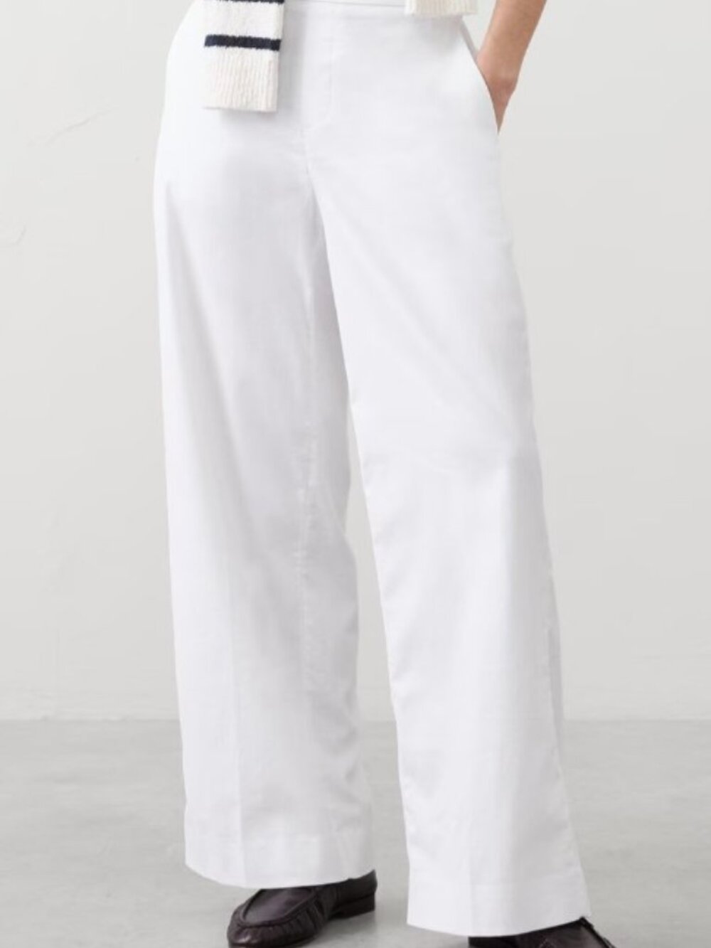 Wide-Leg High-Rise Linen-Blend Pant - NWT